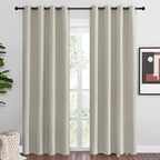 NICETOWN Natural Room Darkening Curtains 86" Long by NICETOWN