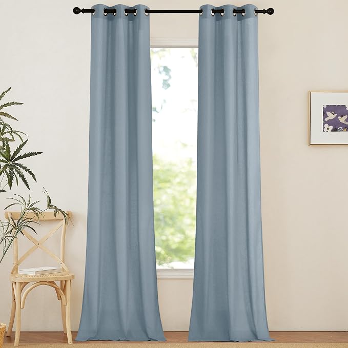 NICETOWN Linen Curtains 96 inches Long by NICETOWN