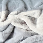 ORINOVA Grey Faux Rabbit Washable Furry Fur Area Rugs - Image 7