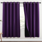 NICETOWN Royal Purple Full Shade Curtain Panels, 70 x 72 inch, Pair of Energy by NICETOWN