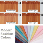 Orange Sheer Curtain for Bedroom Living Room 78 Inches Long 2 Panels Set - Image 7