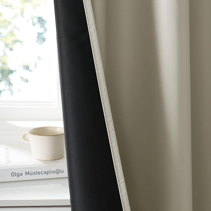 RYB HOME 100% Blackout Basement Curtains 36 inches Long, Heat & UV Blocking - Image 4