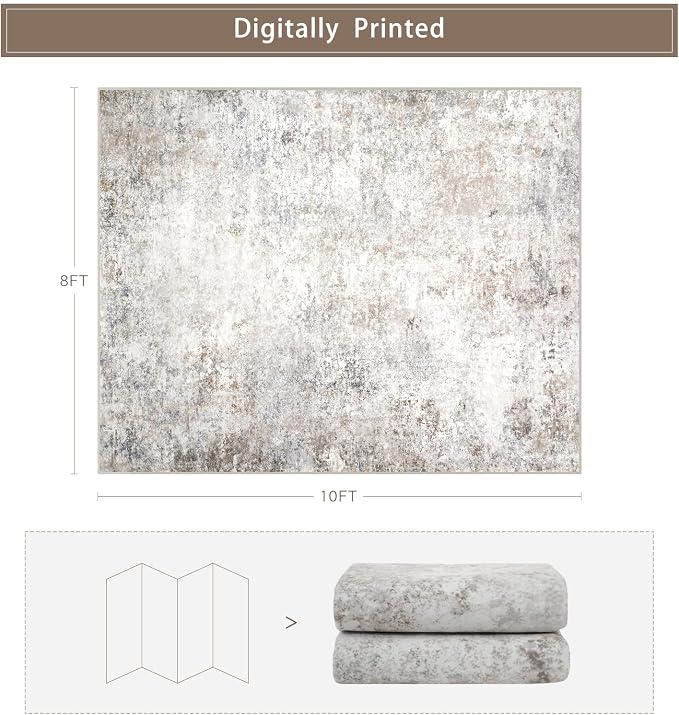 Washable Rugs 8x10 Area Rugs for Living Room, Modern Abstract Rugs for Bedroom - Image 2