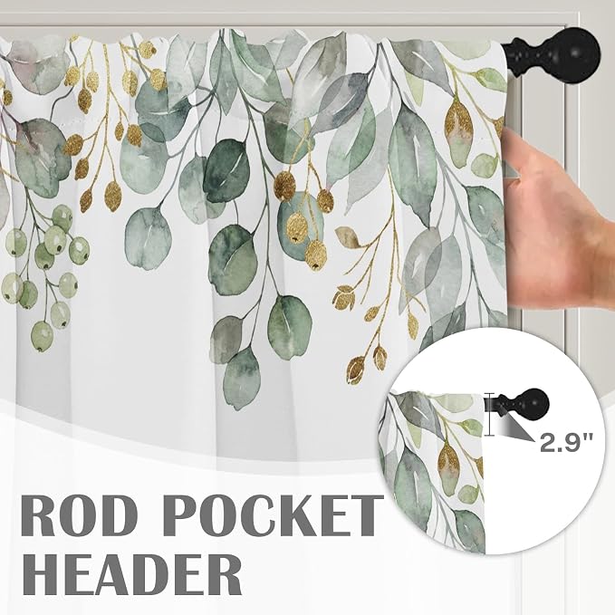 Emvency 4 Pack Valances Window Treatments, 52x18 Inch Rod Pocket - Image 5
