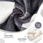PU MEI Sherpa Blanket Fleece Throw Blanket Full Queen Plaid Thick Bed Blanket - Image 6
