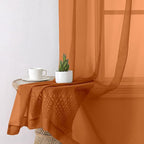 Aiyufeng Orange Sheer Curtains 72 Inch Length 2 Panels Set, Light Filtering - Image 6