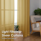 OVZME Gold Sheer Curtains 78 Inches Long 2 Panels - Image 4