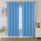 CUCRAF Light Blue Blackout Curtains 72 inch Length 2 Panels Set, Rod Pocket by CUCRAF