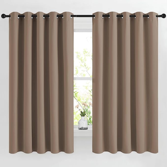 NICETOWN Blackout Bedroom Curtains 66 inches Long, Grommet Room Darkening by NICETOWN