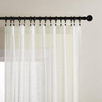 Joydeco Sheer Curtains 84 Inches Long, Cream Curtains - Image 2