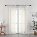 OWENIE Ivory Sheer Curtains 72 Inches Long 2 Panels, Transparent Voile Sheer by OWENIE