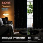 Deconovo Blackout Curtains, Thermal Insulated Soundproof Drapes, Branch Silver - Image 5