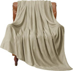 BEDELITE Fleece Blanket Oat Linen Throw Blankets by BEDELITE