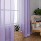 Chyhomenyc Lilac Sheer Curtains 84 Inch Length 2 Panels, Light Filtering Soft - Image 4