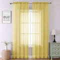 Lecloud Yellow Sheer Curtains 90 Inches Long 2 Panels, Gauzy Light Filtering by Lecloud