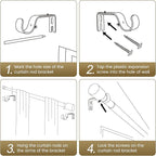 1” Diameter Gold Curtain Rod Itself is 30-60 inch 1 Pack, Fit 30 to 54 Windows - Image 6
