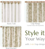 jinchan Floral Curtains Lined Linen Blend Curtain - Image 4