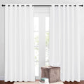 NICETOWN 50% Blackout Pure White Sliding Glass Curtains 2 Panels Set by NICETOWN
