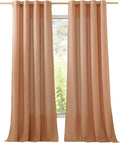 NICETOWN Linen Burnt Orange Curtains 90 inch Length 2 Panels, Grommet Privacy by NICETOWN