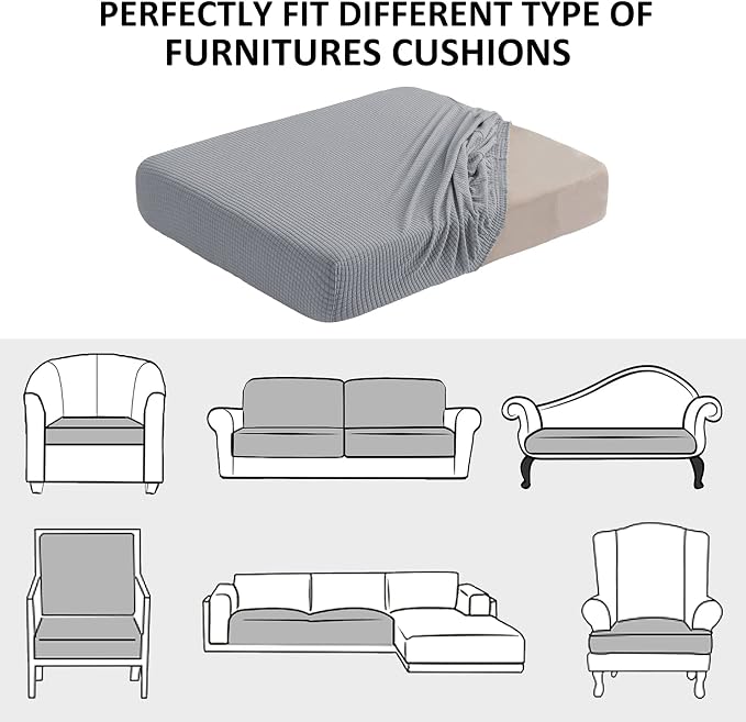 Water-Resistant Spandex Couch Cushion Covers, Stretch Sofa Settee Slipcover - Image 7