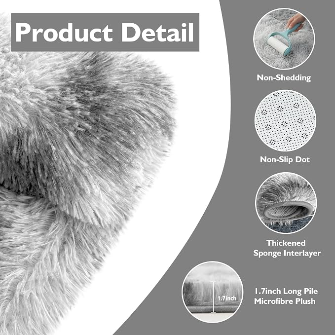 Ultra Soft Fluffy Area Rugs for Bedroom Living Room 10x14, Nursery Rug - Image 3