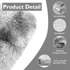 Shag Area Rug for Bedroom 5x8, Tie-Dyed Grey Fluffy Area Rugs for Living Room - Image 3