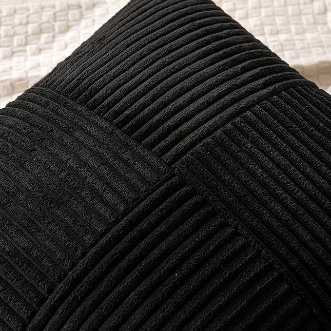 MIULEE Black Decorative Throw Pillow Covers 20x20 Inch - Image 2