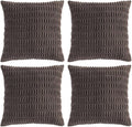 Fancy Homi 4 Packs Boho Dark Brown Decorative Throw Pillow Covers 20x20 Inch by Fancy+Homi
