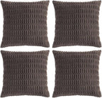 Fancy Homi 4 Packs Boho Dark Brown Decorative Throw Pillow Covers 20x20 Inch by Fancy+Homi