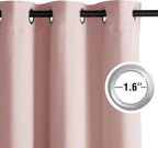NICETOWN Room Darkening Draperies Curtains Panels, 2 Panels Blush Pink W52 x L84 - Image 3