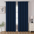 CUCRAF Navy Blue Blackout Curtains 84 inch Length 2 Panels Set, Rod Pocket Room by CUCRAF