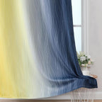 Estelar Textiler Yellow and Navy Blue Blackout Curtains - Image 6