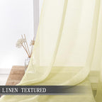 Tollpiz Sheer Curtains Linen Textured Bedroom Curtain Sheers Light Filtering - Image 2