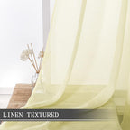Tollpiz Sheer Curtains Bedroom Linen Textured Curtain Sheers Light Filtering - Image 2