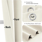MIULEE Cream Blackout Curtains for Bedroom Living Room 63 Inches Long 2 Panels - Image 4