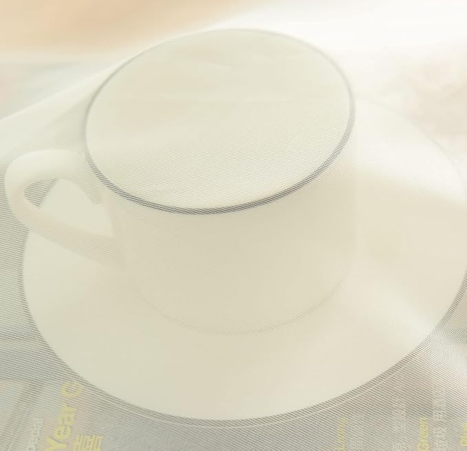 SpaceDresser Ivory Sheer Curtains 4 Panels Rod Pocket Semi-Sheer Curtain 108 - Image 7