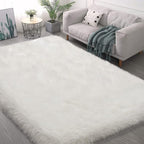 Fluffy Area Rug, Furry Bedside Nursery Rug Plush Indoor Floor Carpet - Image 9
