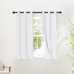 NICETOWN White Full Blackout Bathroom Curtains 50 inches Long, Grommet Thermal by NICETOWN
