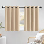 NICETOWN Biscotti Beige Cafe Curtains 36 inches Long, Grommet Thermal Drapes by NICETOWN