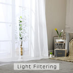 OWENIE Sheer White Curtains 108 Inches Long - Image 5