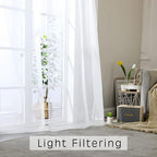 OWENIE Sheer Curtains, Rod Pocket Voile Fimly Sheer Drapes - Image 3