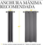 NICETOWN Grey Blackout Cafe Curtain Panels - Image 7