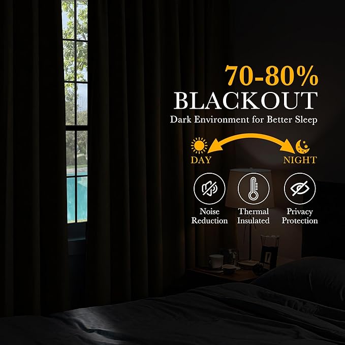 PONY DANCE Blackout Curtains Thermal Insulated Window Treatment Panels Room - Image 3