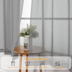 Gwine Light Grey Sheer Curtains 84 Inches Long 2 Panels Set - Image 7