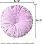 HIG Set of 2 Decorative Round Pleated Throw Pillows, Classy Accent Pumpkin - Image 4