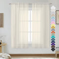 OVZME Cream Sheer Curtains 54 Inches Long 2 Panels by OVZME
