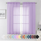 Aiyufeng Light Purple Sheer Curtain Panels Pair Sold 63 Inch Length, Light by Aiyufeng