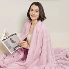 Aganear Fluffy Throw Blanket for Couch, 3D Ribbed Jacquard Warm Fuzzy Blanket - Image 6