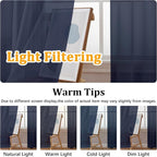 Gwine Navy Blue Sheer Curtains 30 Inch Length, Short Light Filtering Voile - Image 6