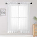 OWENIE White Sheer Curtains 68 Inch Length 2 Panels Set by OWENIE